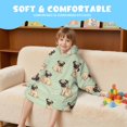 thumbnail image 5 of Pug Green Pattern Lamb Fleece Blanket Hoodies for Teens ,Teens Oversize Sherpa Wearable Hooded Blanket Sweatshirt with Super Pockets, 5 of 6