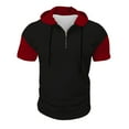 thumbnail image 4 of Fabrcox Men's Hoodies Lightweight Short Sleeve Quarter Zip Sweatshirts for Men Workout Sports Drawstring Summer Color Block Mens Tops, 4 of 8