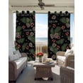 thumbnail image 3 of Pine Cones Black Out Curtains 72 Inch Long, Light Blocking Drapes with Black Liner, Winter Berry Snowflakes Plants Black Thermal Insulated Blackout Curtains for Bedroom Living Room 52"x72" 2 Panels, 3 of 8