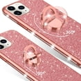 thumbnail image 4 of Compatible for Apple iPhone 12 Pro Case, SOGA Glitter Diamond Rhinestone TPU Phone Cover with Ring Stand and Lanyard Girls Women Cover (Rose Gold), 4 of 7