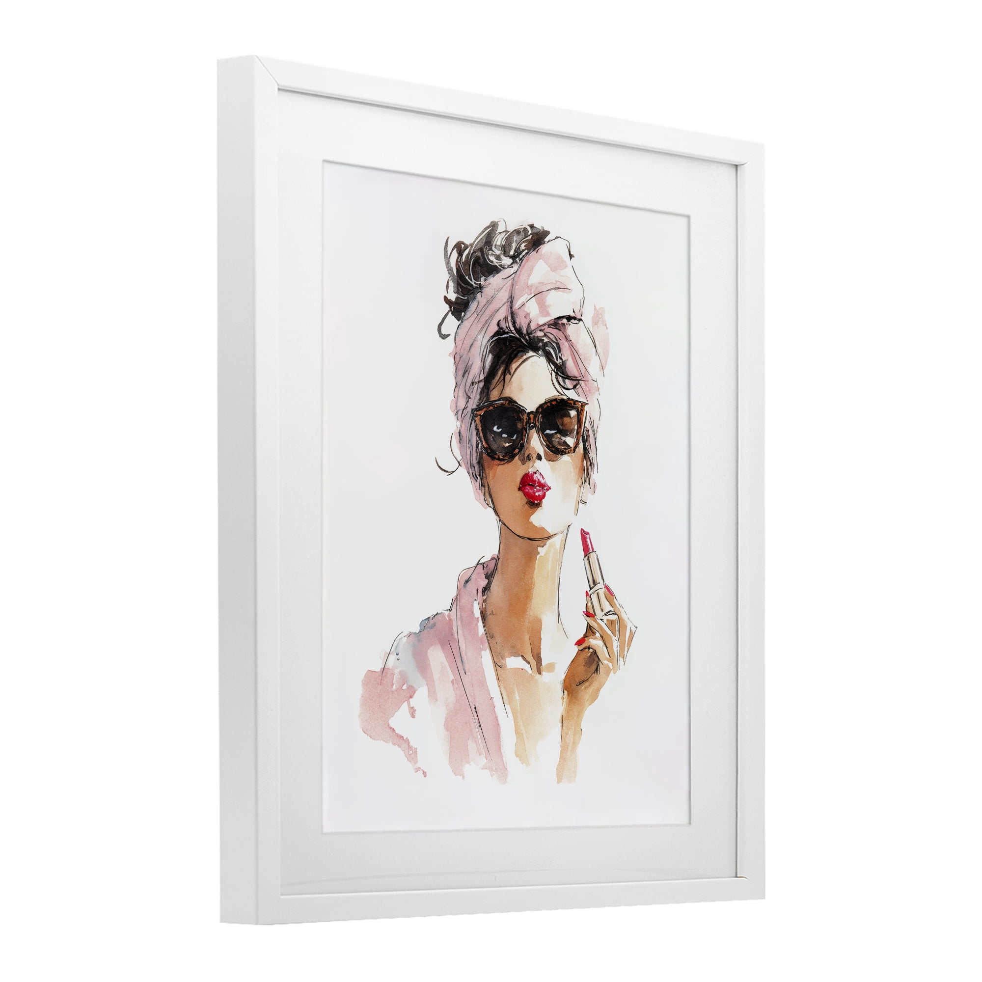 Stupell Industries Velour Secrets Lipstick White Framed Print Under Glass, design by Svetlana Aleynikova