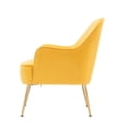 thumbnail image 5 of Ergonomics Accent Chair, Modern Soft Velvet Arm Chair With Gold Legs & Adjustable Feet Screws, Leisure Sofa Chair For Indoor Home Living Room,Yellow, 5 of 9