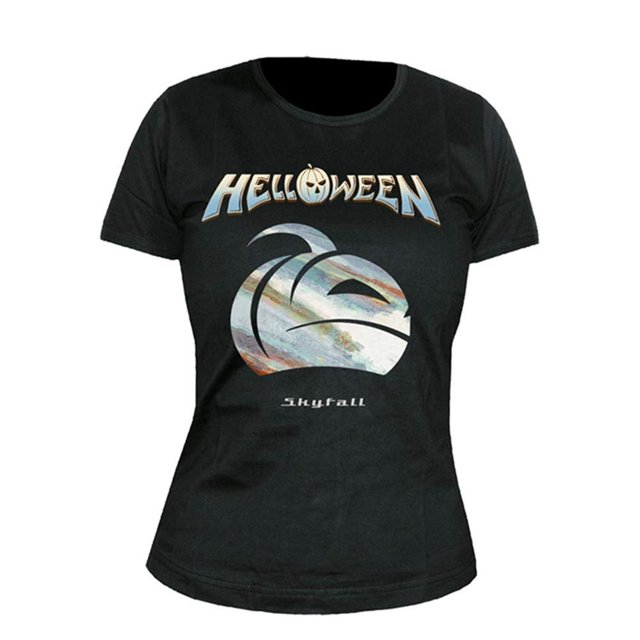 Helloween - Camiseta Skyfall Calabaza para Mujer (Negro)