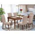 thumbnail image 2 of East West Furniture Dover 7-piece Wood Dining Set in Mahogany/Light Fawn, 2 of 6