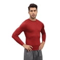 thumbnail image 6 of EFINNY 2 Pack Men's Quick Dry Sports Shirt Long Sleeve Athletic Compression Sports Tops Under Base Layer Tights T-Shirt,US Size M, 6 of 8