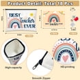 thumbnail image 4 of 18 Pcs Teacher Appreciation Gifts Set, 6 PCS Makeup Cosmetic Bags, 6 PCS Heart-Shaped Keychains with Diamonds and 6 PCS Greeting Card, Valentines Graduation Christmas Gifts for Teacher, 4 of 7