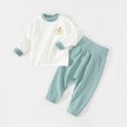 thumbnail image 2 of masbird Boys Girls Cotton Pajamas 2Pieces Set Long Sleeve Toddler Kids Clothes Fall Winter Sleepwears for 6-12 Months 12-24 Months 2 3 4 5 6 7 8 9 T Children(Green,7-8 Y), 2 of 6