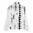 thumbnail image 4 of Fmbrln Womens Elegant Draped Neck Blouse Long Sleeve Office Work Shirts Tops Fashion Print Dressy Party Blouse, 4 of 5