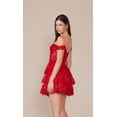 thumbnail image 3 of Women's Nox Anabel K856 Sparkling Off Shoulder Sequin Hoco Dress With Ruffled Hem Christmas   New Year Holiday Red Size 4 New Year's Eve, 3 of 3