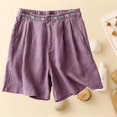 thumbnail image 4 of Only Moment Shorts for Women Trendy Polyester,Spandex Soft High Waist Shorts for Home,Summer with Pockets, Travel and Beach Vacation Swim Shorts Purple,M, 4 of 5