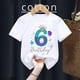 thumbnail image 2 of Bonita camiseta de algodón para niña, regalo de sexto cumpleaños, camiseta con estampado de corona de princesa sirena, camisetas blancas Harajuku Kawaii, 2 of 5