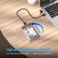 thumbnail image 3 of E USB C 2.5 Hard Drive Enclosure Max 5Gbps External SSD Enclosure Support UASP SATA III Tool Free SATA to USB C Adapter Compatible for WD Seagate 7mm 9.5 mm HDD 2TB Max, 3 of 5