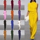 thumbnail image 2 of Mono de vestir con cuello alto y hombros descubiertos de color liso para mujer de estilo europeo., 2 of 6