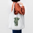 thumbnail image 6 of XMXT Canvas Tote Bag for Women, Cartoon Walking Elephant Large Reusable Shopping Bags, White, 6 of 7