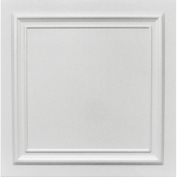 DIY Styrofoam Glue Up Ceiling Tiles 20x20 Zeta Qty of 64 (White Satin)
