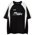 thumbnail image 4 of T-shirts pour Hommes Minimalistes Européens à Blocs de Couleur Rétro Sports Col Rond Manches Courtes Chemises Blanches P, 4 of 4
