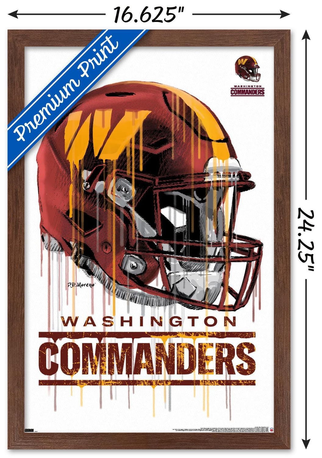 NFL Washington Commanders - Drip Helmet 22 Wall Poster