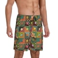 thumbnail image 2 of Pofeuu different patchwork Print Men's Soft Woven Elastic Waistband Sleep Pajama Short-Medium, 2 of 6