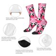 thumbnail image 3 of Logiee Panda Heart Valentine Pink Print Adult Socks for Men & Women,Calf Socks, Ankle Socks,Boots Socks,Breathable Casual Sock,Unisex Crew Socks, 3 of 6