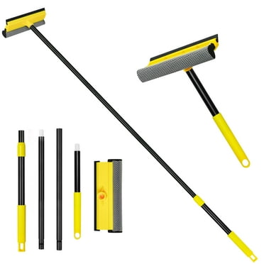 NEWE Window Cleaner Tool, 2-in-1 Squeegee with Sponge & Dual Side Blade Rubber