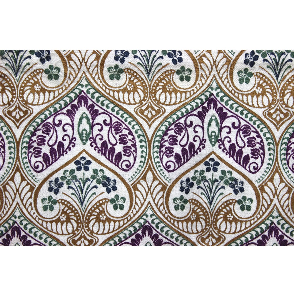 Fabric Mart Direct Multi Color Cotton Viscose Velvet Fabric By The Yard, 54 inches or 137 cm width, 3 Continuous Yards Multi Cotton Fabric, Moroccan Lotus, Upholstery Drapery Curtain Wholesale Fabric
