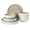 Taupe/White, variant on Gibson Elite Pacifico Beach 12-Piece Blue/White Stoneware Dinnerware Set