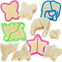 Bentology Sandwich Cutters for Kids, 4 pk - Cute Bread Crust & Cookie Cutters with Butterfly, Star, Dinosaur & Elephant - Great for School Lunches and Home Baking