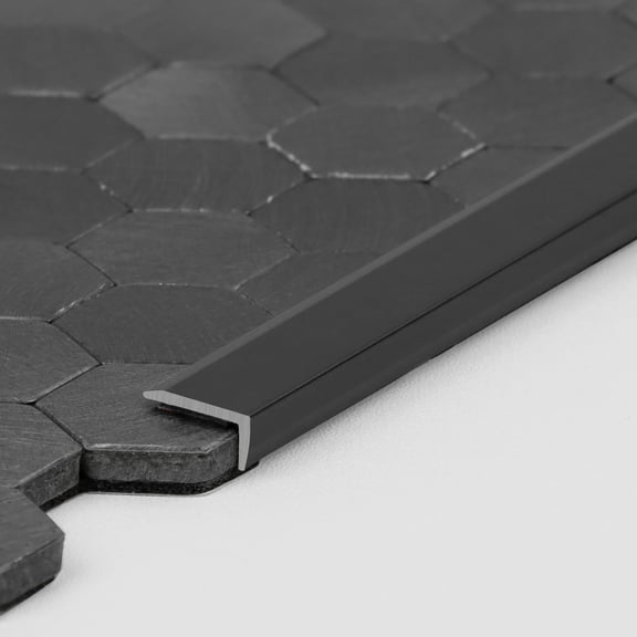 Peel and Stick Metal Edge for Hexagon Tiles (Brushed Black,10 Piece)