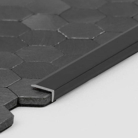 Perfil de borde para azulejos SELECT LIGHTING negro cepillado, 10 piezas