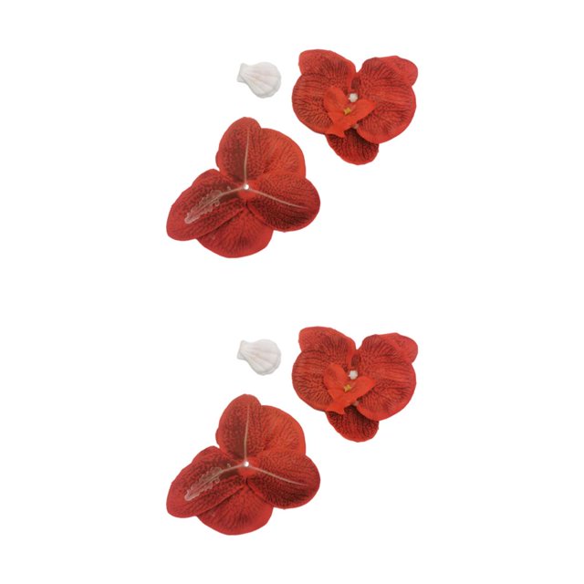 relayinert 50x Wide Range Of For Low Maintenance Faux Silk Flower Heads Artificial Decorations Orchids Heads Realistic Appearance red 2Set