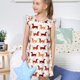 thumbnail image 4 of Fotbe Dachshund Walking Vestido de Dormir para Niñas de 3 a 10 Años, Mangas Cortas, Estilo Princesa, Pijama Camisón con Mangas Voladas-Medium, 4 of 6