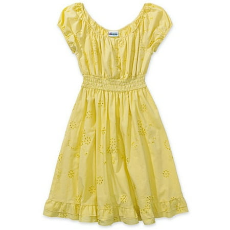 Juniors Cap-Sleeve Eyelet Dress