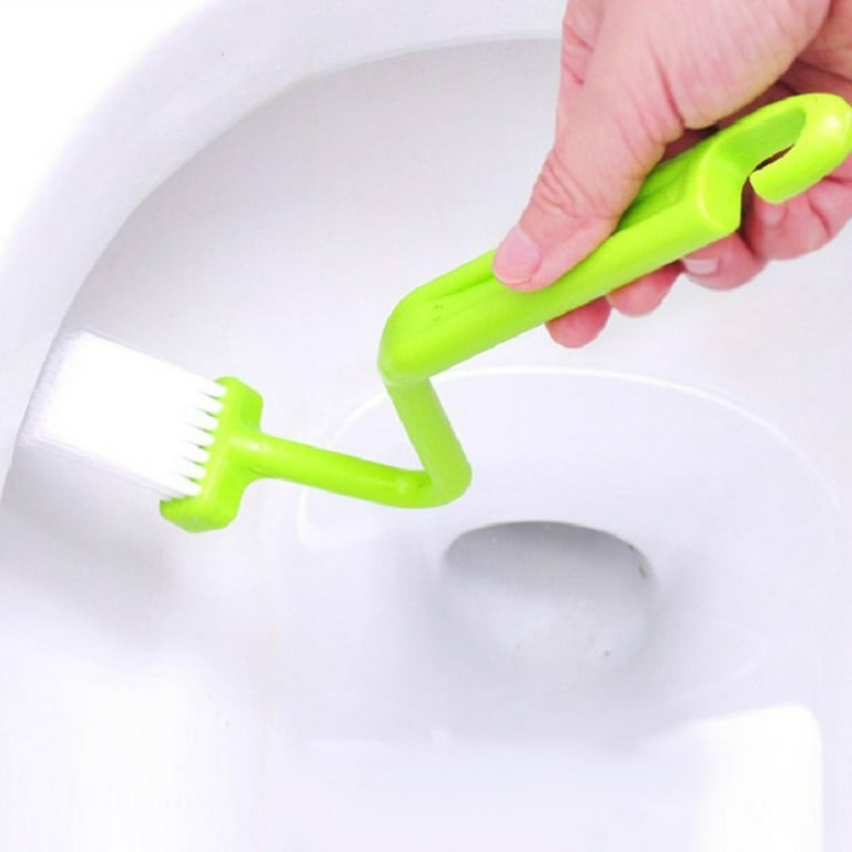 2Pcs S Type Toilet Brush Cleaning Toilets Corner Bending Type Soft