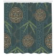 thumbnail image 2 of Ambesonne Folk Art Shower Curtain, Eastern Ethnic Forms Motif, 69"Wx75"L, Ivory Teal and Tan, 2 of 2