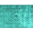 thumbnail image 1 of Ahgly Company Machine Washable Indoor Rectangle Persian Turquoise Blue Traditional Area Rugs, 6' x 9', 1 of 4