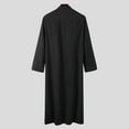 thumbnail image 4 of INCERUN Men's Long Sleeve Button Up Stand Collar Kaftan Solid Color Middle East Kaftan Robe, 4 of 6