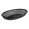 thumbnail image 3 of 3 Packs Black Oval Plastic Fast Food Basket 9 1/4" x 5 3/4" x 1 1/2", 3 of 4