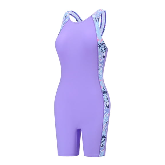 Shadoumai Girls One Piece Swimsuit Age 10-12 Tummy Control Tankini with Shorts Quick Dry & Stretchy Cute Printed Beach Skirt Cute Ruched Bathing Suit Beach Swimwear with Chest Pad
