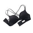thumbnail image 4 of Sujetador sin costuras Wireless Thicken Sexy Hacer subir Underwear Lencería elástica transpirable, Negro, 80B Vogacara AP001256-15B, 4 of 7