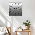 thumbnail image 3 of Grey Ombre Wooden Wall Clock Silent Non Ticking, Modern White Abstract Art Aesthetics Square Wall Clocks Battery Operated, Decor Clock for Home Office, Living Room, Kitchen, 12 Inch, 3 of 9