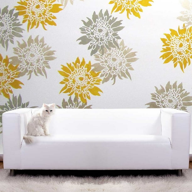 Chrysanthimum Grande Wall Art Stencil Large Size