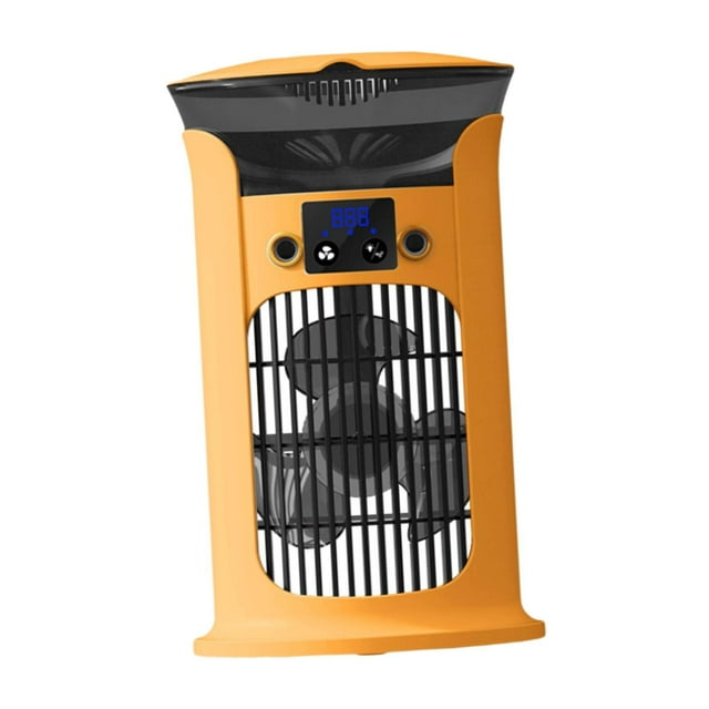 Aire acondicionado portátil con ventilador de refrigeración por agua, USB, luces de 7 colores ajustables, compacto amarillo