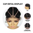 thumbnail image 4 of 26 Inches Synthetic Lace Front Wigs Braided Wigs Lace Front Dutch Twins Cornrows Braids Wig With Baby Hair for Women (1B/27 Color), 4 of 6