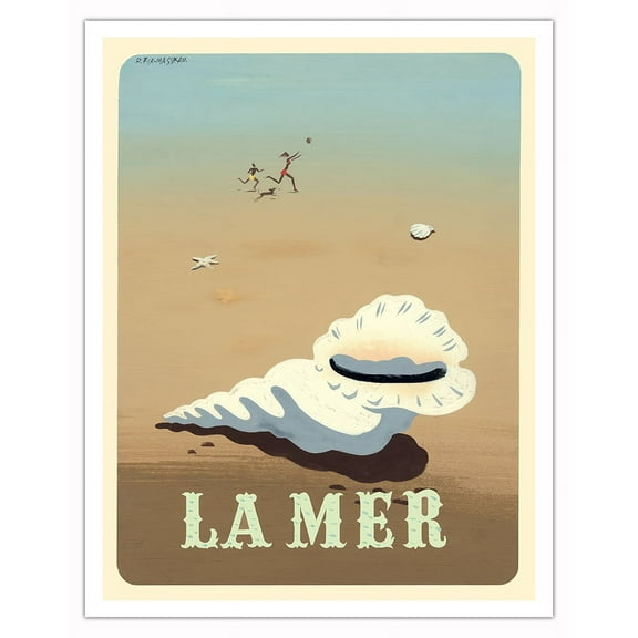 The Sea (La Mer) - From an Original Color Painting by Pierre Fix-Masseau c.1950s - Fine Art Matte Paper Print (Unframed) 11x14in