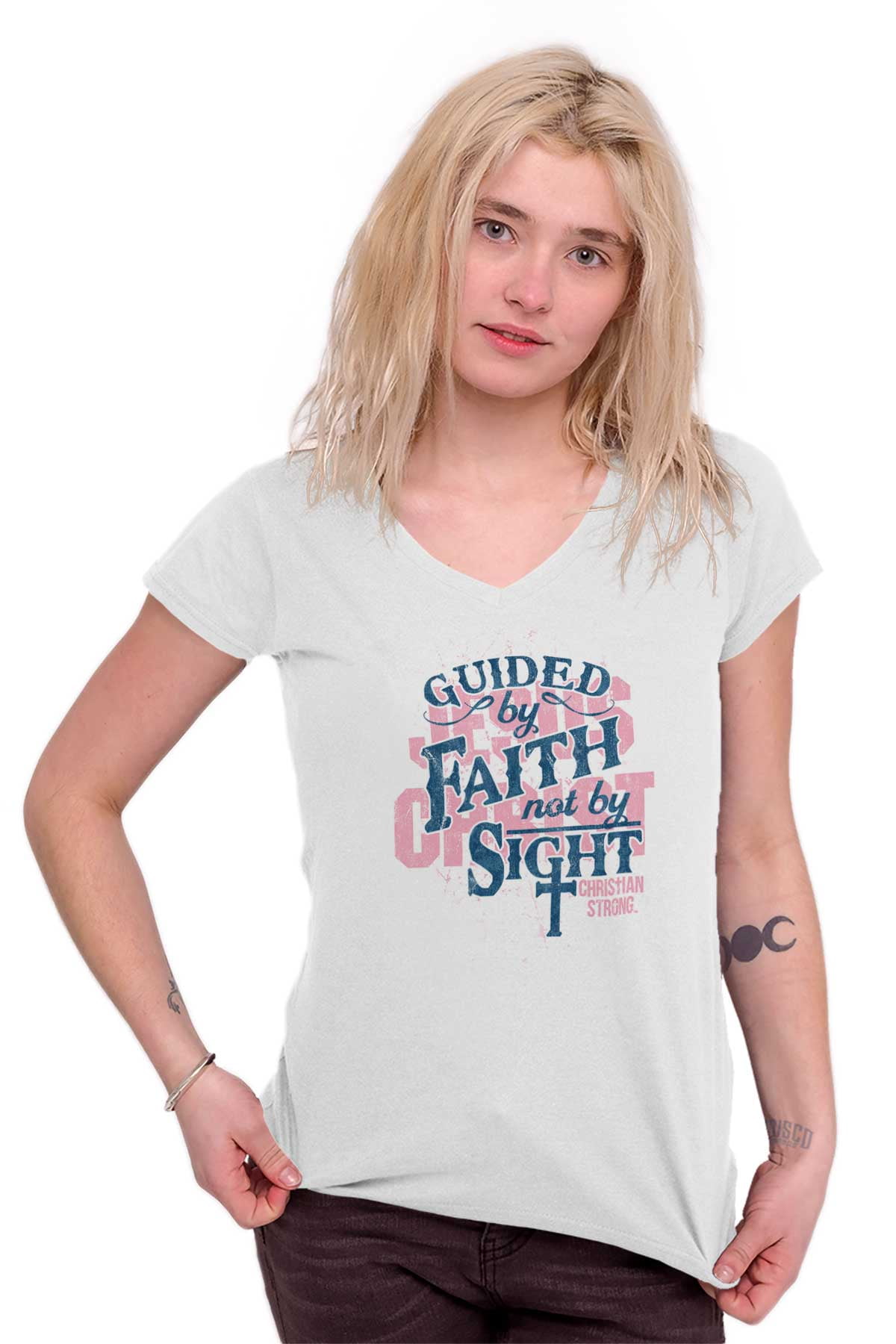 V-Neck T-Shirts Tees Tshirt Guided 