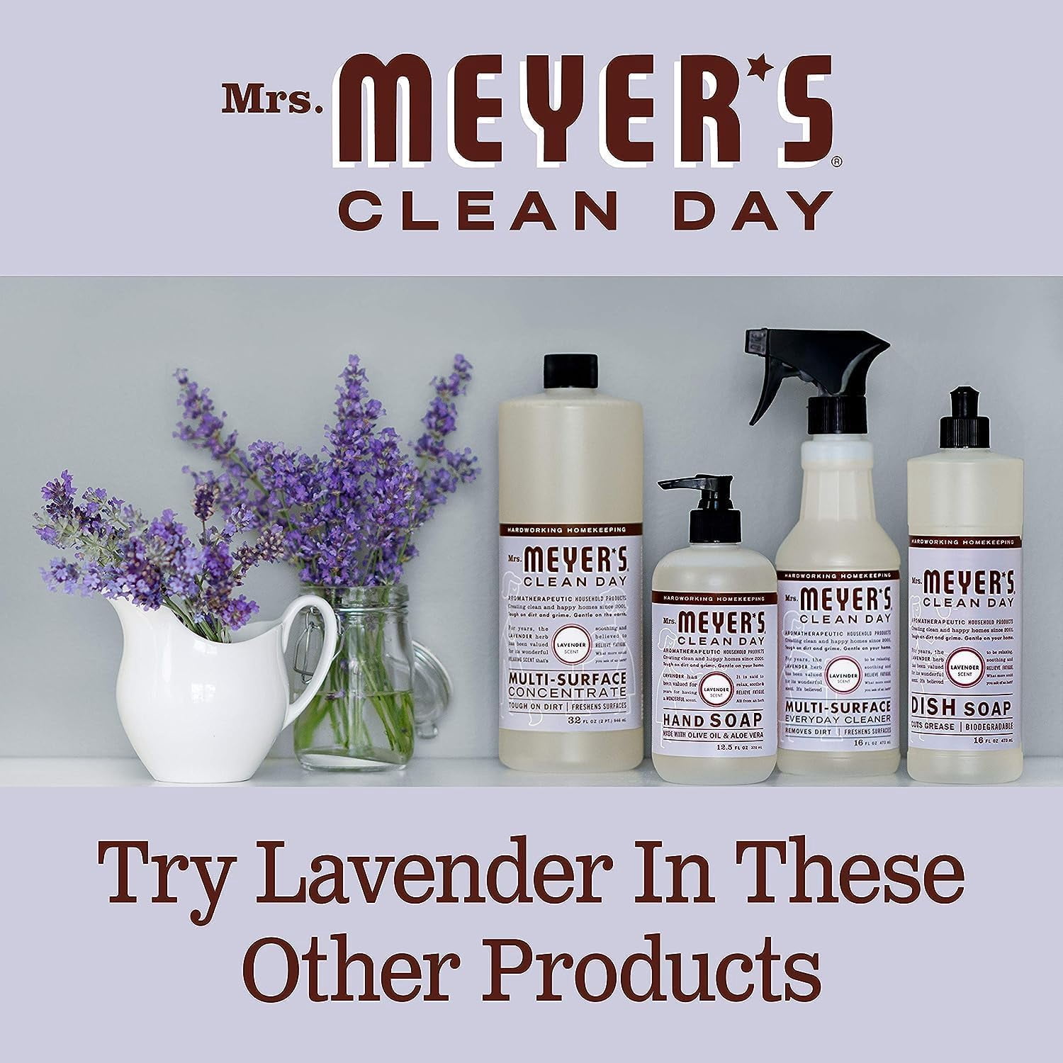 Mrs. Meyer’s Clean Day Lavender Laundry Detergent Concentrated Loads Per Bottle 64 Fl Oz (Pack of 5)
