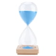 thumbnail image 1 of Temporizador de arena colorido con base de madera, reloj de arena de 30 minutos, regalo para decoración del hogar y la Oficina (azul), 1 of 7