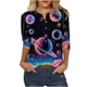 thumbnail image 2 of Tejiojio Womens Summer Crew Neck Casual T Shirt 3/ Length Sleeve Blouses Tops Athletic T-Shirt for Women Graphic S-3XL, 2 of 7