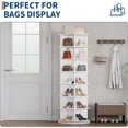 thumbnail image 6 of Historyli 7 Tier Rotating Shoe Rack Tower,360° Revolving Free Standing Spinning Shoe Organizer,Vertical Spinning Shoes Display,Shoes Rack Storage Round Carousel,Rotate Shoes Closet Organization，White, 6 of 8