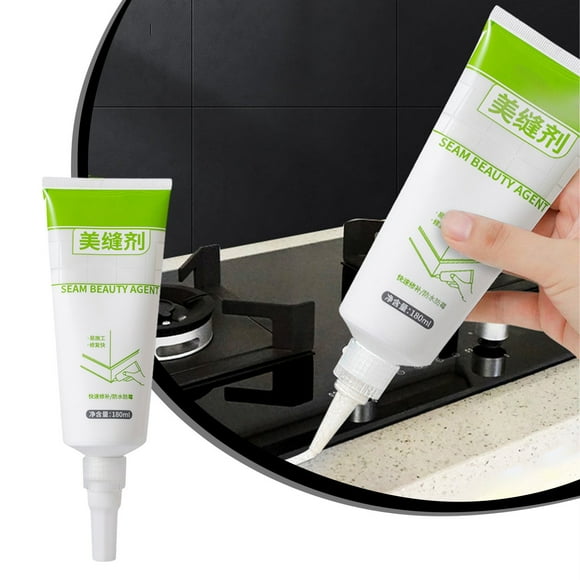 180ml White Waterproof Silicone Sealant Caulk High Elasticity Adhesive for Bathroom, Kitchen Tile Grout, Decoration Gap Filling